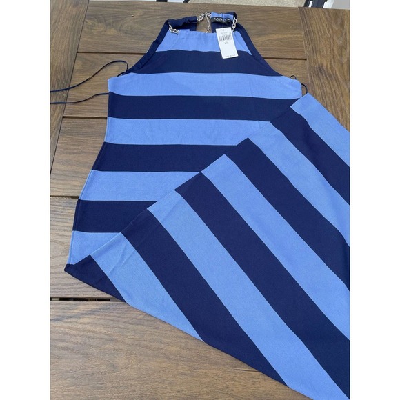 Ralph Lauren Striped Sleeveless Halter Dress Blue Navy $225 - Picture 10 of 12